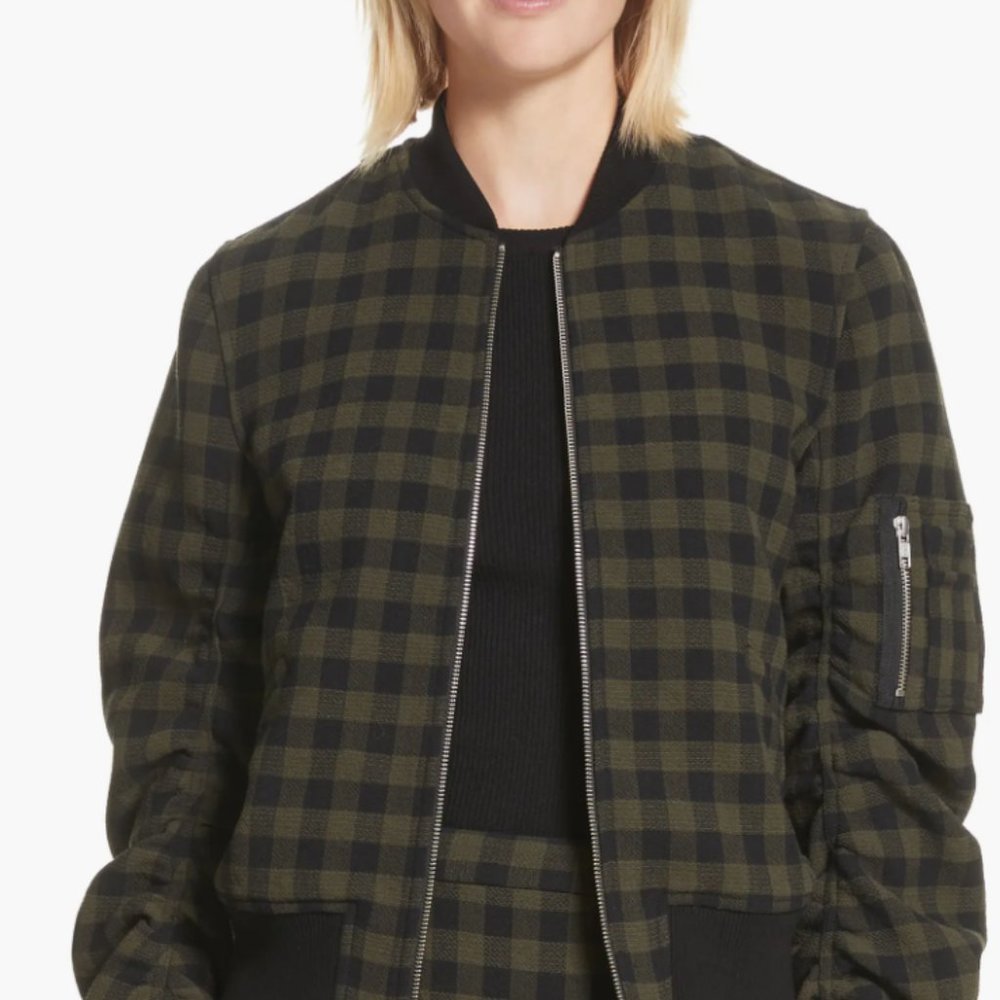 NWOT ALC‎ Bomber Jacket - Checked 100% VIRGIN WOOL
